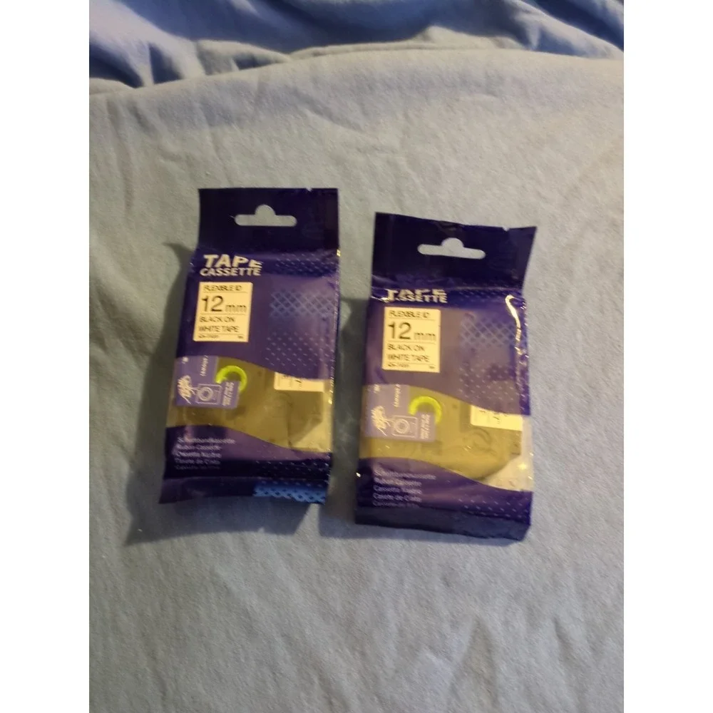 (2 Pack) Tape Cassette 6mm And 12mm Black On‎ White Adhesive Tape